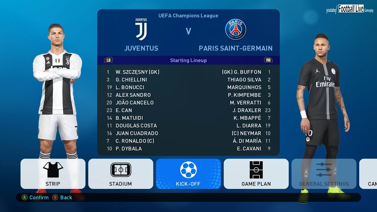 PES 2019 | Финал Лиги чемпионов УЕФА | ПСЖ — ЮВЕНТУС | Геймплей на ПК
