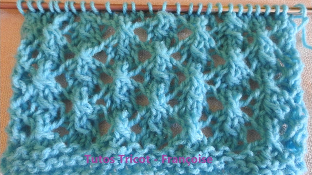 Tuto Tricot Tricoter un point ajouré facile sur 6 mailles et 8 rangs - Explications pas à pas