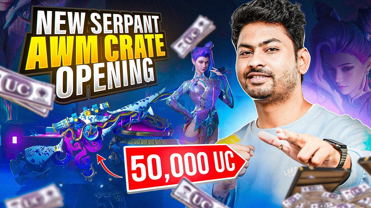 🔴50,000 UC NEW SERPANT AWM CRATE OPENING & MAX OUT