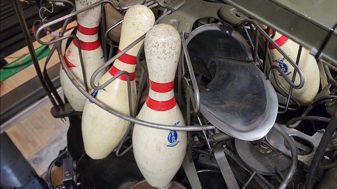 Respot pins on a Brunswick A or A2 pinsetter #maintenance #vintage #bowling  @GarageBowlingAlley