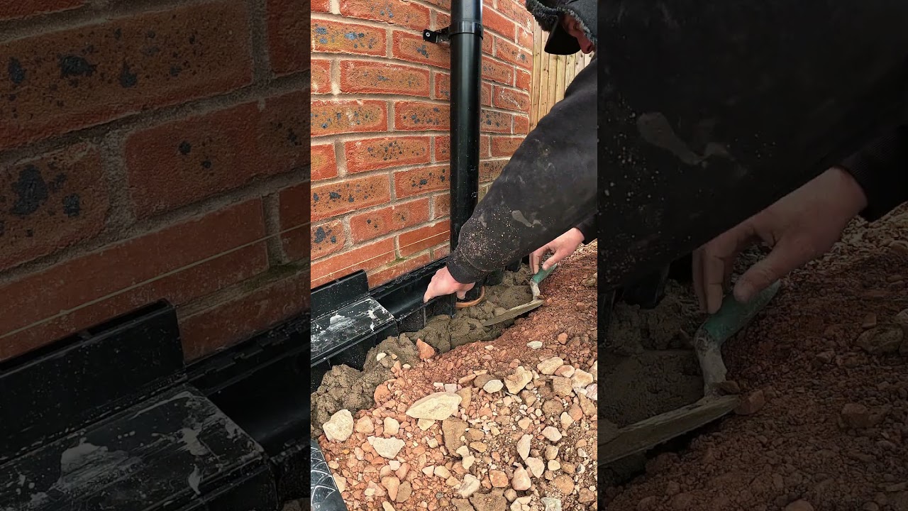 Patio ACO Drain into the system ⚒️⚒️ #landscaping #patio #drainage #howto #tips #diy #fyp #fyppp