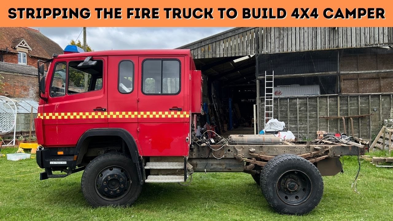Stripping down the fire truck to get ready to build a 4x4 overlander campervan