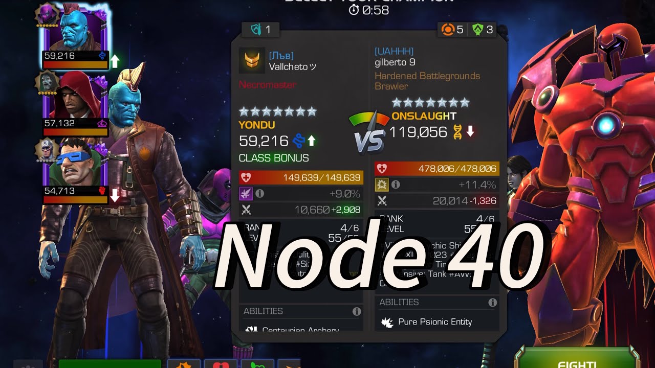 Mcoc node 40 Yondu vs Onslaught