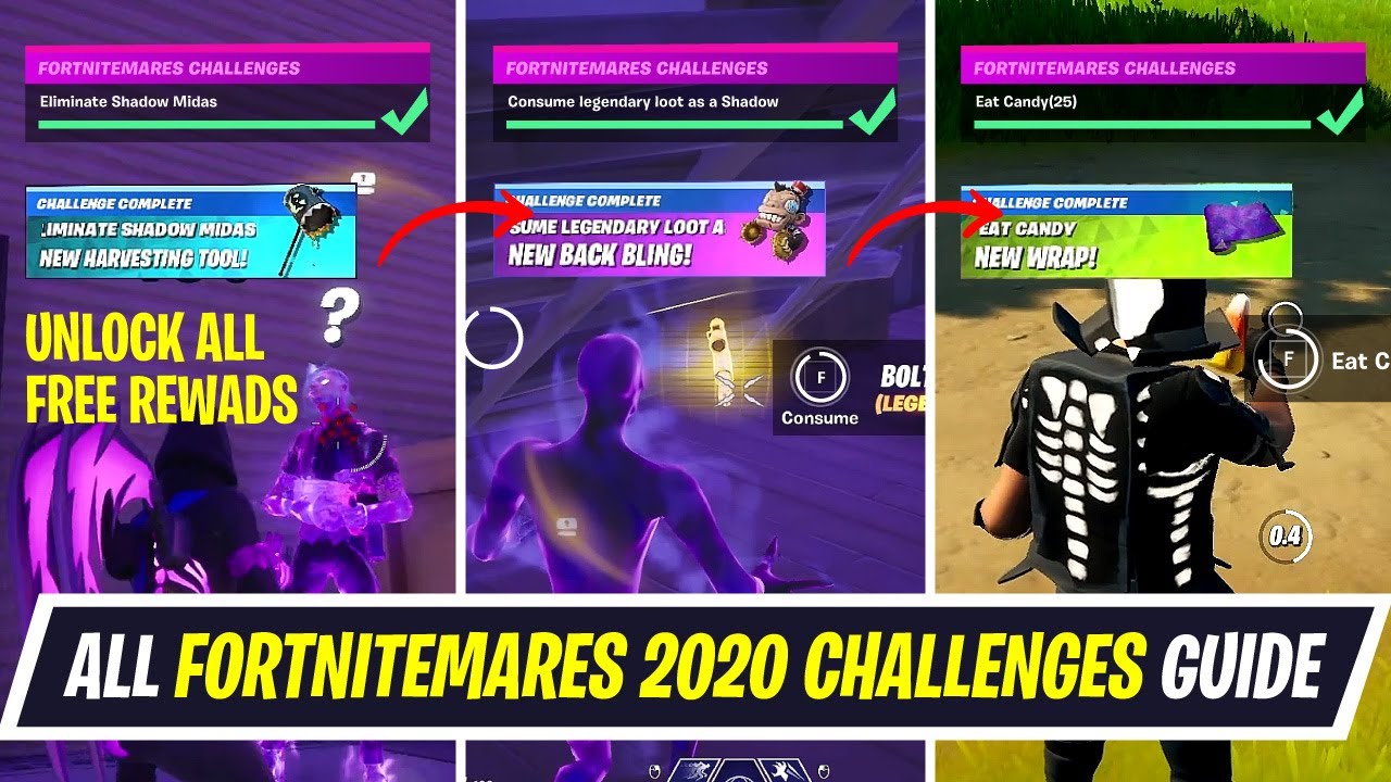 All Fortnitemares 2020 Challenges - How to unlock FREE Pickaxe, Back bling, Wrap & more in Fortnite