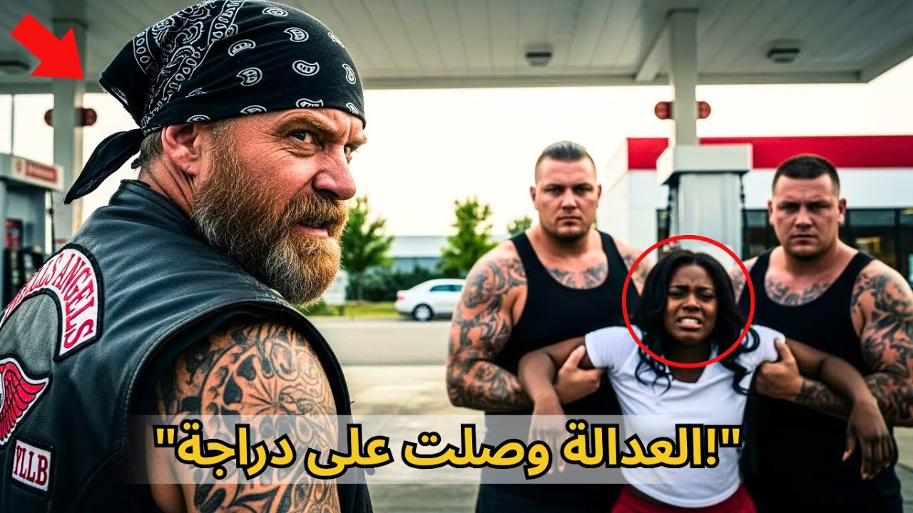 عصابة عنصرية تحاصر امرأة سوداء… لكن مفاجأة راكب دراجة هزّت البلدة كلها!
