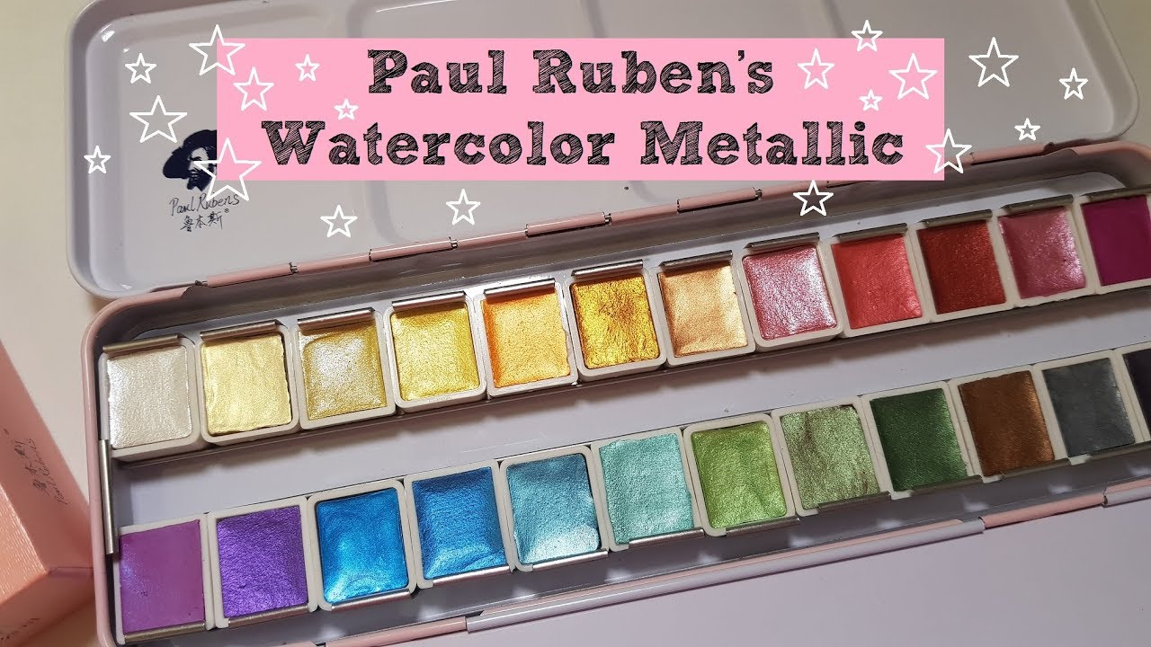Paul Ruben's 24 Watercolor Metallic Set Review | unboxing | German