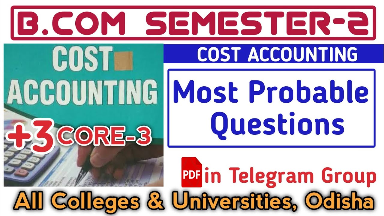 🔴 Cost Accounting Probable Questions ll Core-3 ll B.Com ll