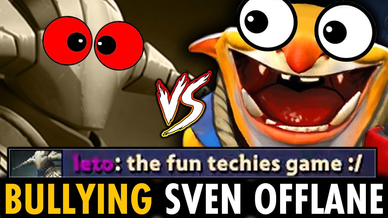 When You Pick Sven OFFLANE vs TOP 1 TECHIES!! WTF Nonstop Bullying Full Gameplay | Techies Official