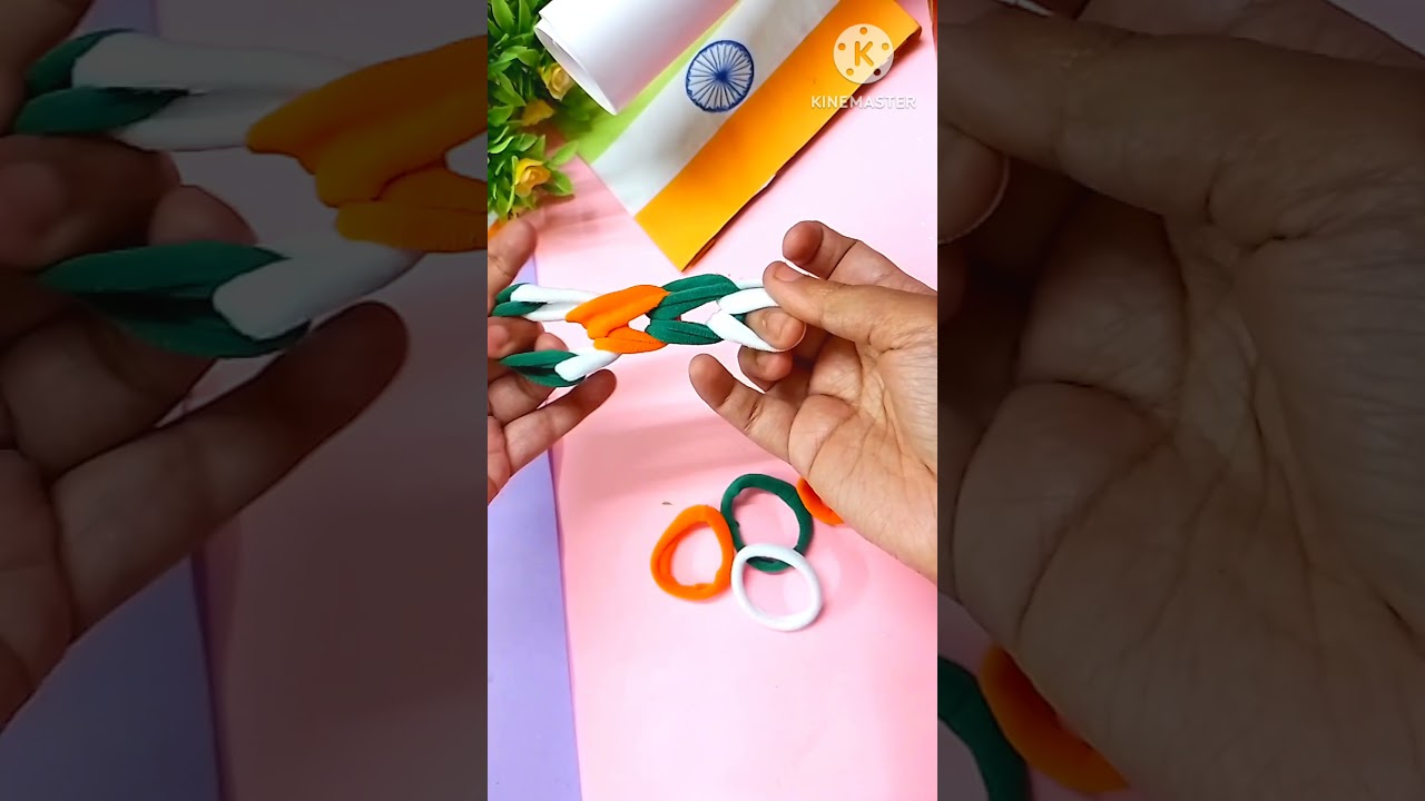 Tricolour Hand Band with rubber band|🇮🇳Republic Day hand band #shorts #viralshorts #republicday2023