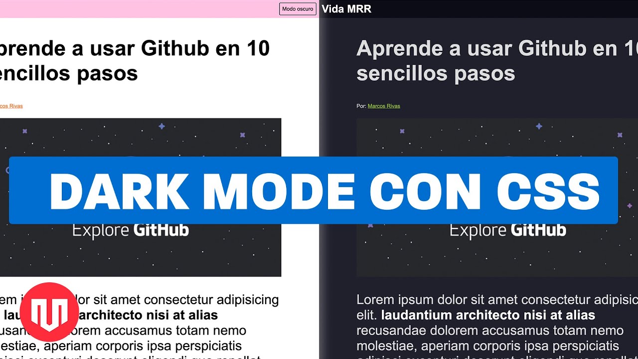 CAMBIAR ENTRE MODO OSCURO (DARK MODE) Y CLARO CON CSS Y JAVASCRIPT
