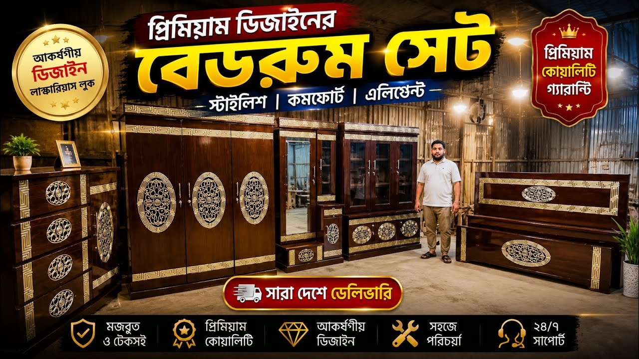 লাক্সারি উন্নত মানের বেডরুম সেট 😱 ২৫ বছর গ্যারান্টি || Bedroom Set Low Price 