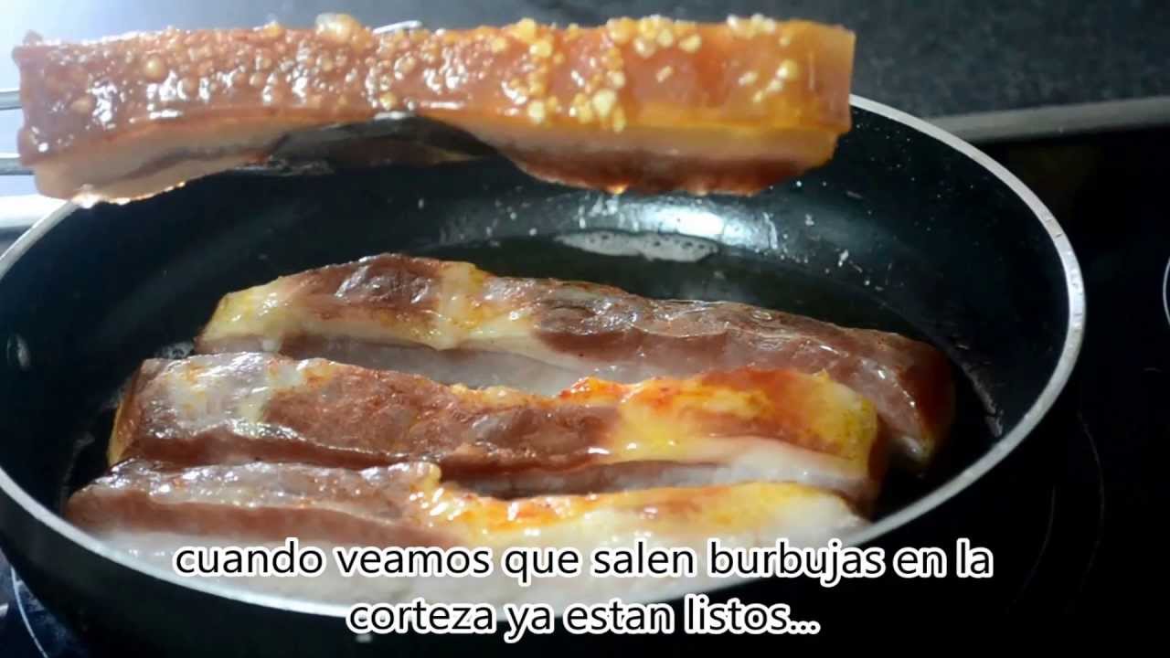 Receta como se hacen los torreznos o torreznillos