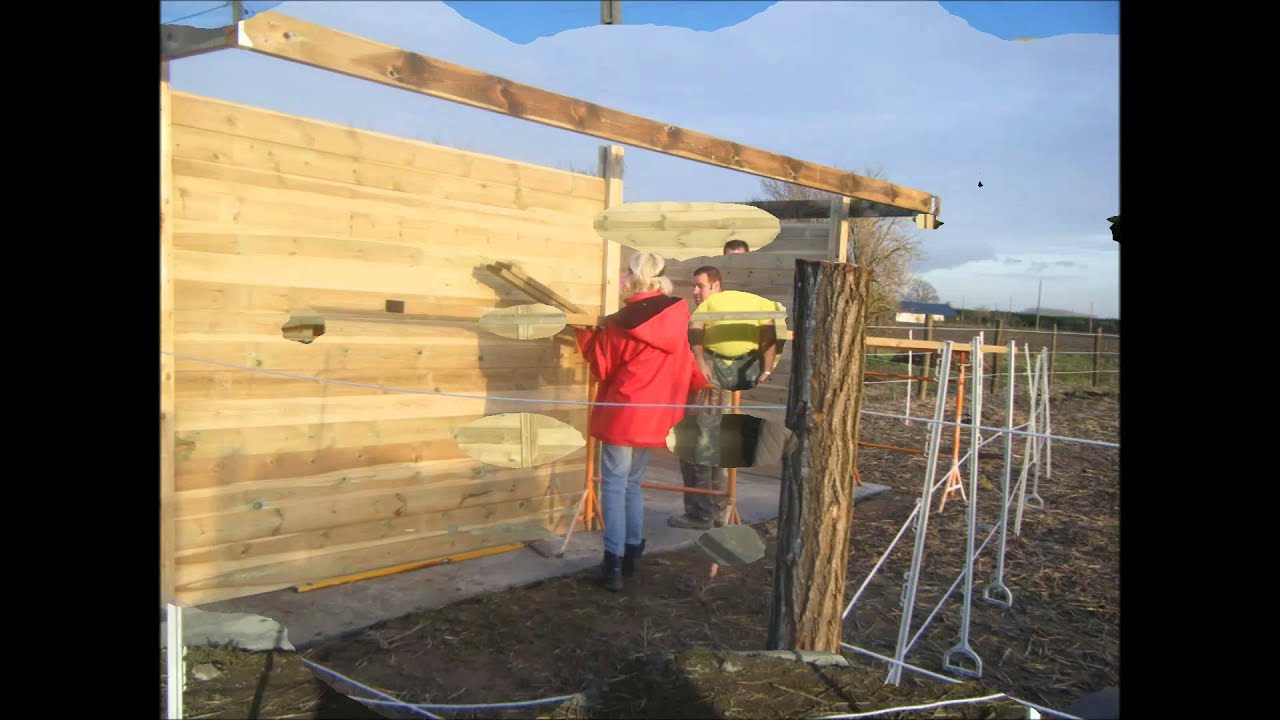 La construction d'un nouvel abri pour les chevaux.