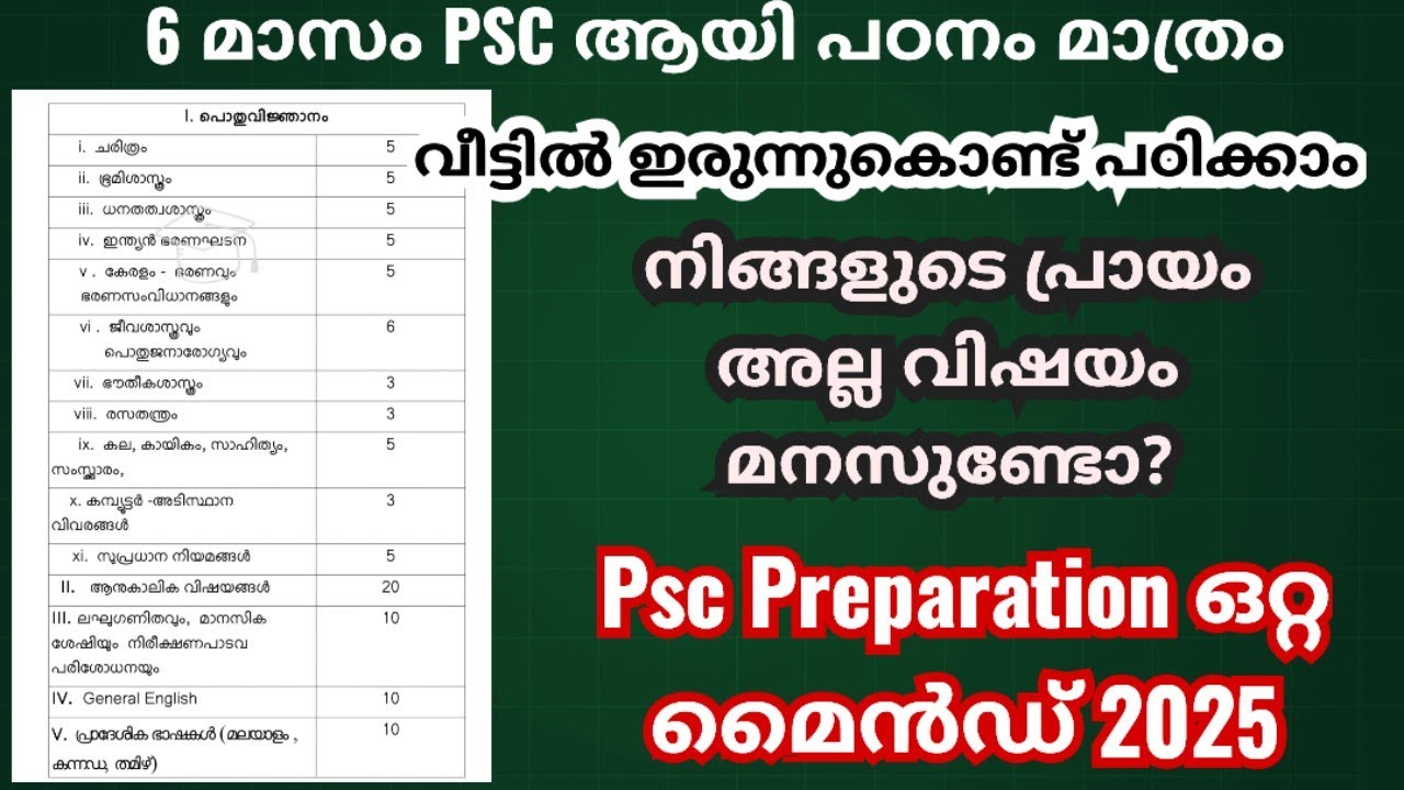 Next 6 Months Can Change Your Life | Kerala PSC Preparation Strategy 2025 ചിന്തിച്ച് 6 മാസം Study