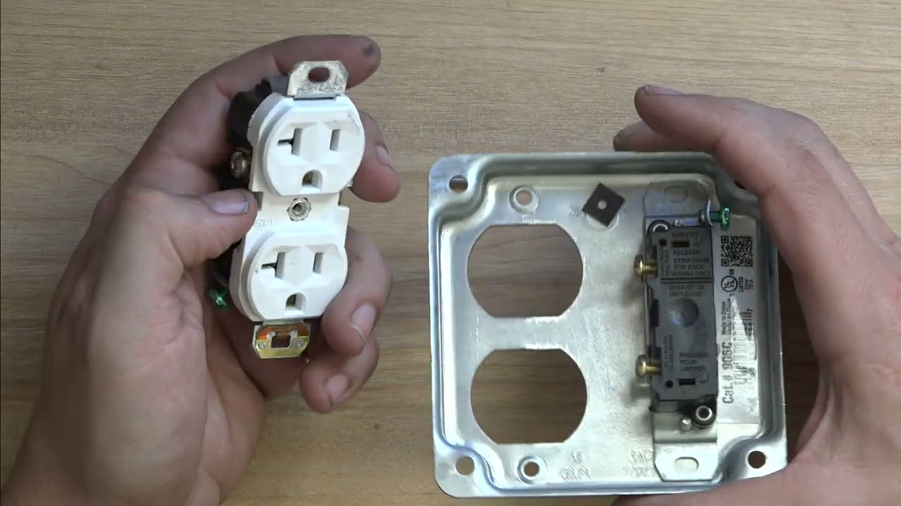 how to install an outlet & switch in a metalic faceplace
