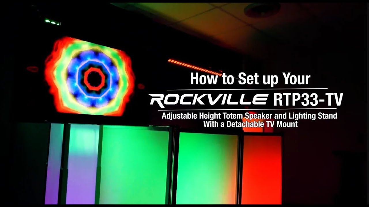 How To Set Up Your 1 Rockville RTP33-TV Black Totem DJ Speaker/Lighting Stand w/Detachable TV Mount