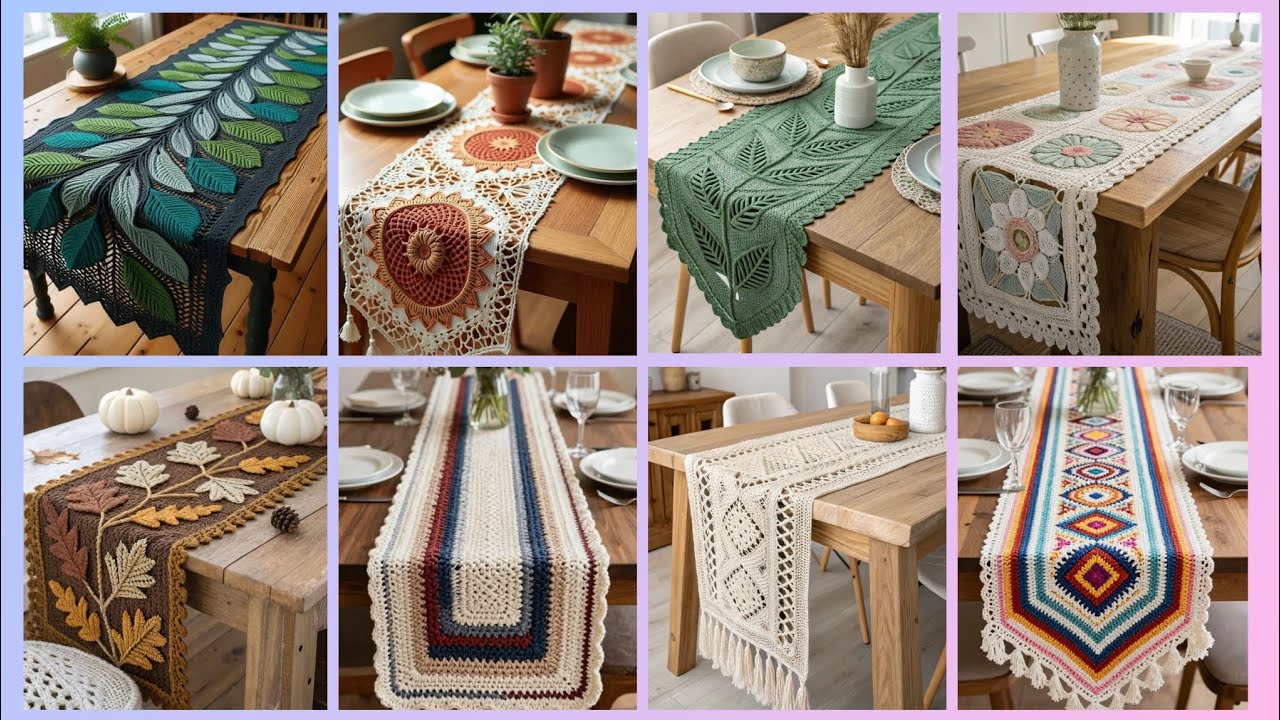 Modern Crochet Table Runner Pattern to Decorate your Dining Table Crochet Tutorial for Beginners