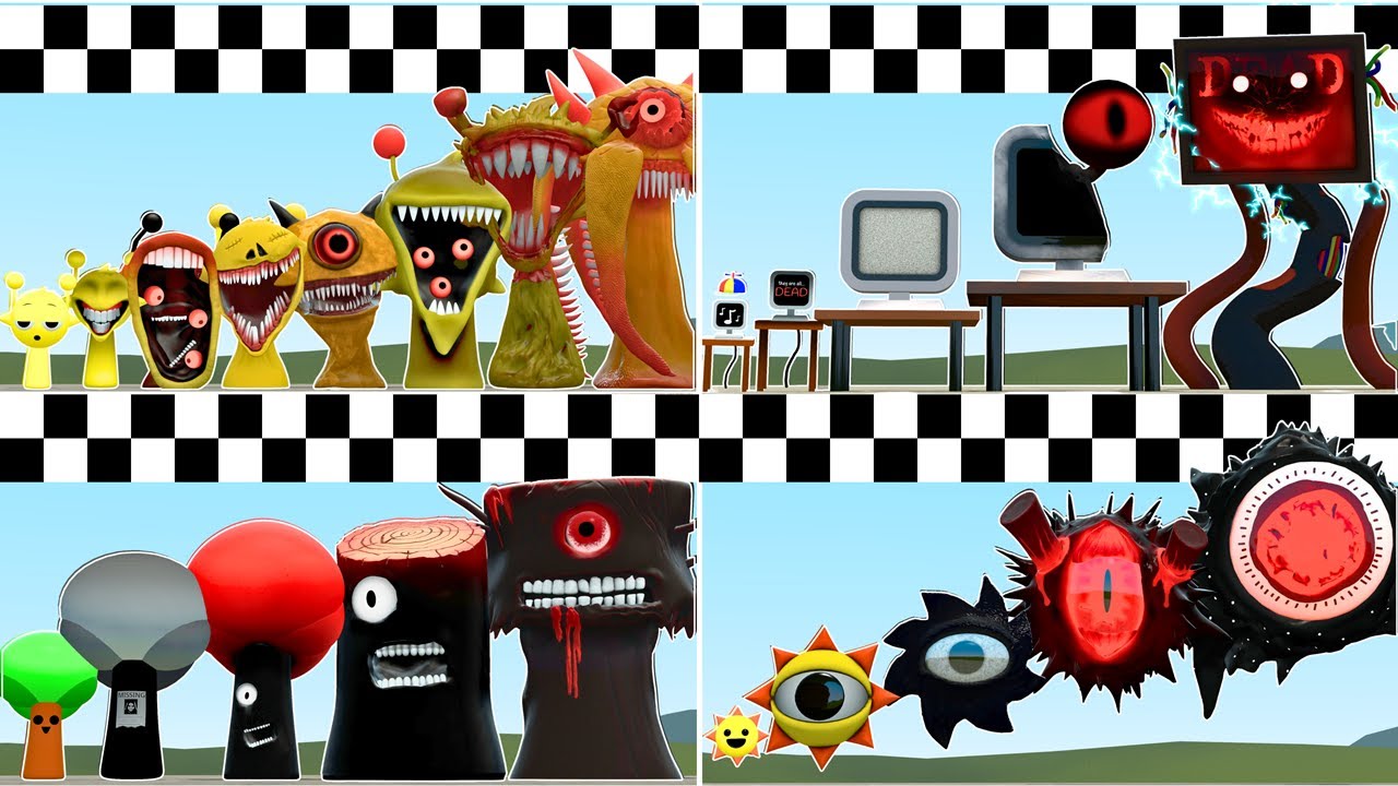 Who Is The Fastest In Simon Mr.Tree Mr.Sun Mr.Fun Computer Horror Phase Sprunki In Garry's Mod?