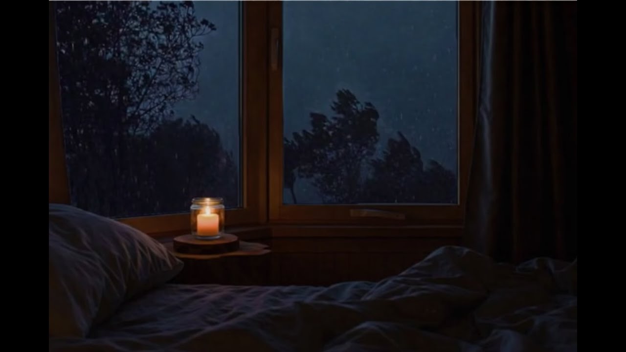 Rain & Wind Outside a Cozy Cabin | Calm Storm Ambience for Sleep & Relaxation