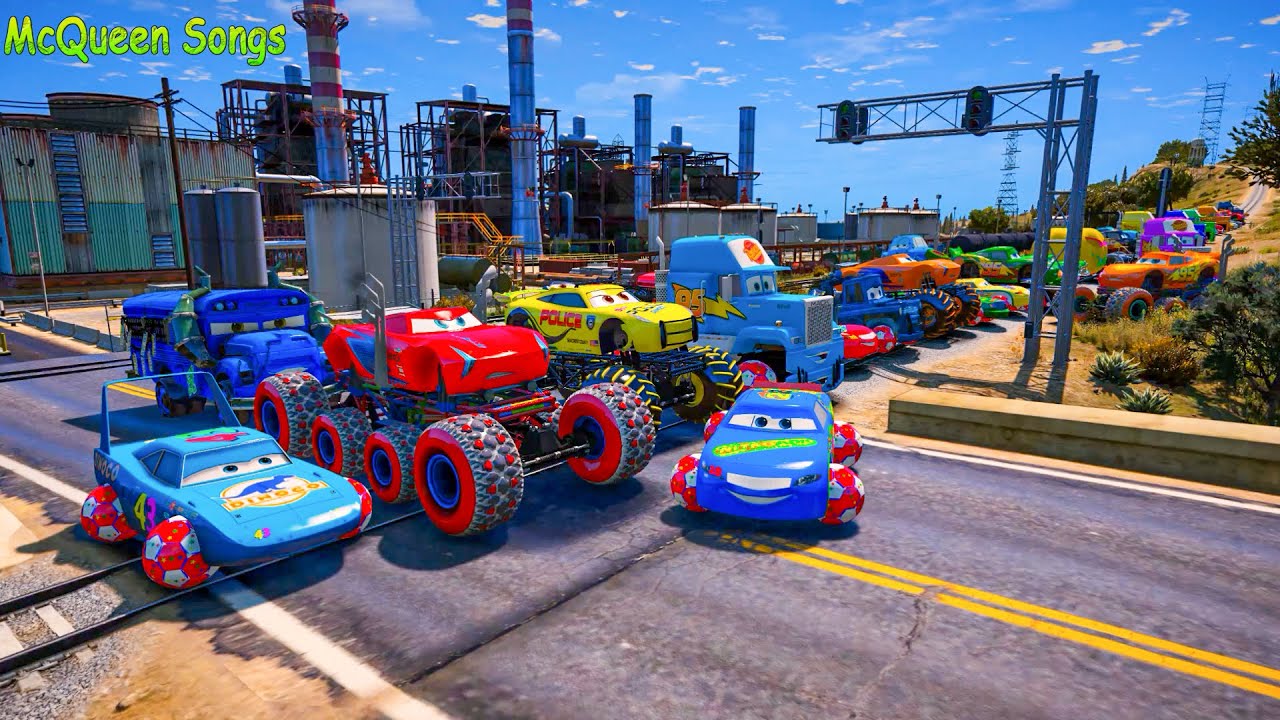 Disney Pixar Cars 3 McQueen Crazy Fabulous The King Dinoco Jackson Storm 8x8 Monster Trucks All Mack