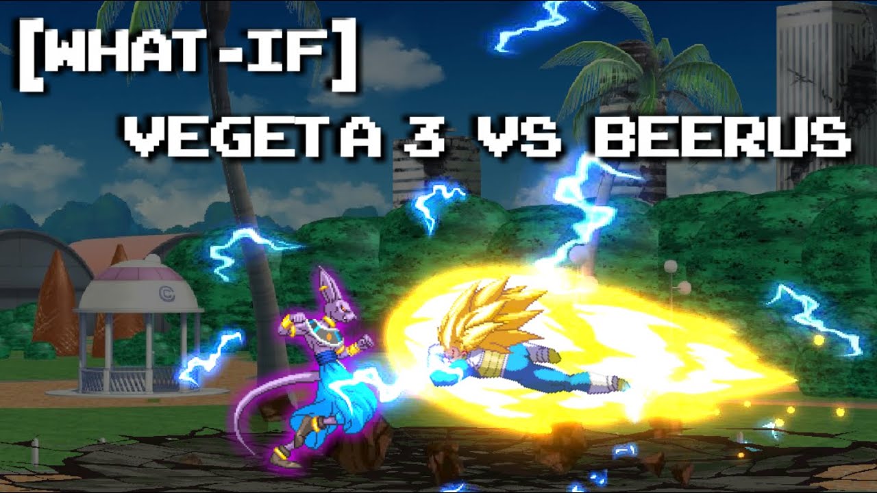 [What-if #7] Vegeta Super Saiyan 3 vs Beerus (Battle of Gods Sprite Animation) TRIMMED