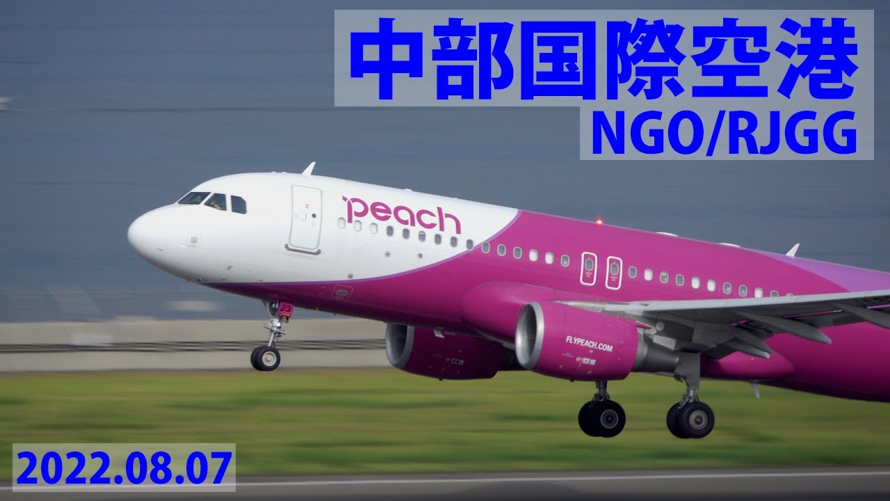 【中部国際空港】セントレア ３０分間の離発着機 AM7:30-8:00 2022.08.07