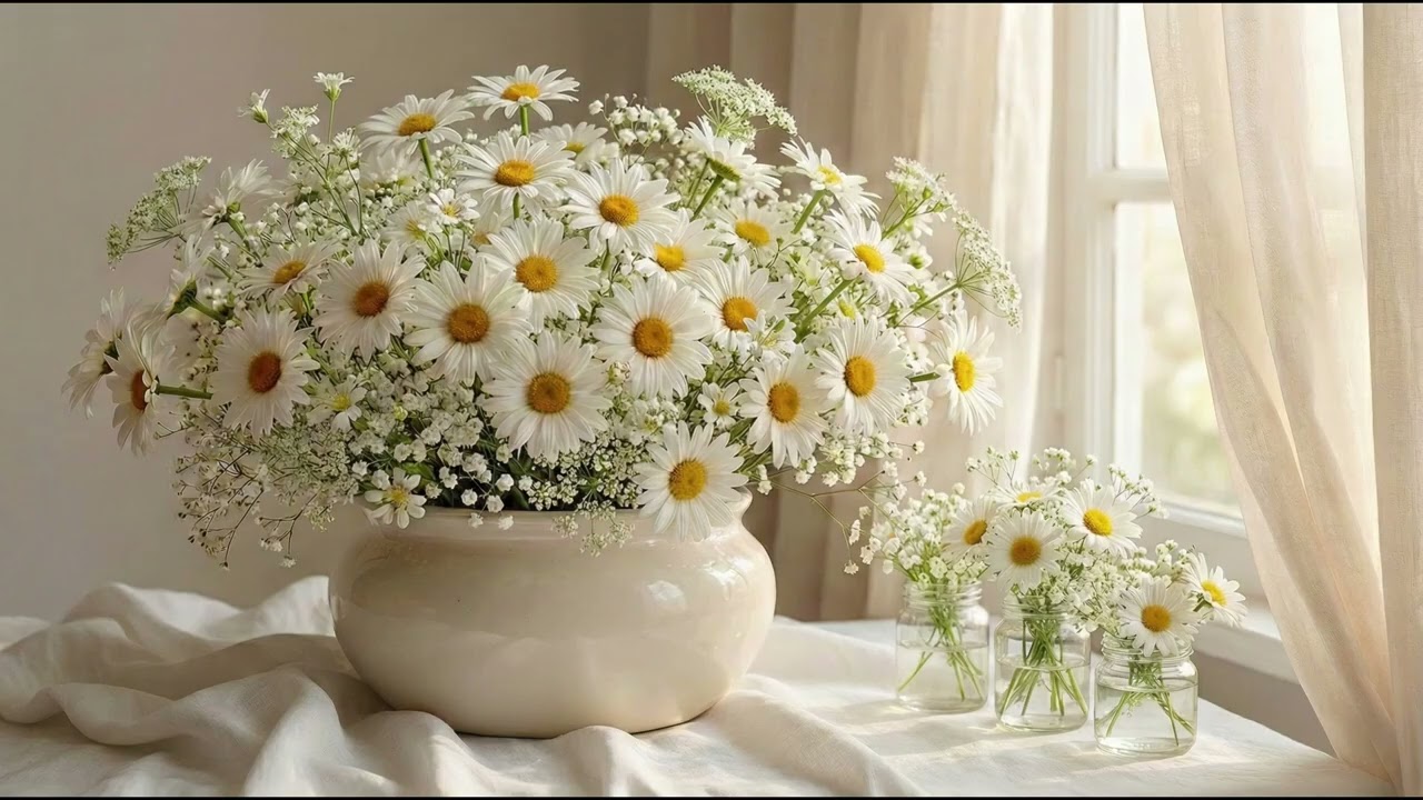 Vintage Daisies | Flower Art Screensaver | Frame TV Art | Vintage Floral TV Background | 10Hrs 4K