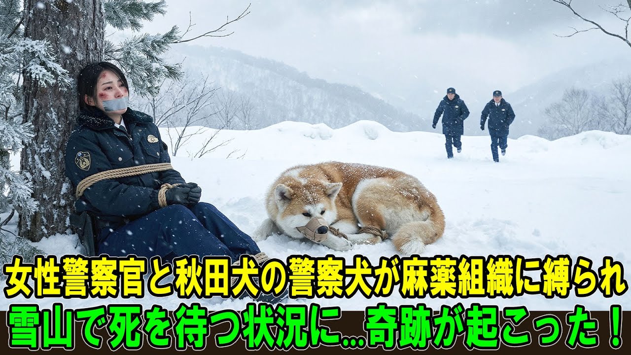 【奇跡の実話】女性警察官と警察犬の秋田犬が、麻薬組織に縛られ、雪山に置き去りにされ凍死寸前に……絶望の中、信じられない奇跡が起こった！