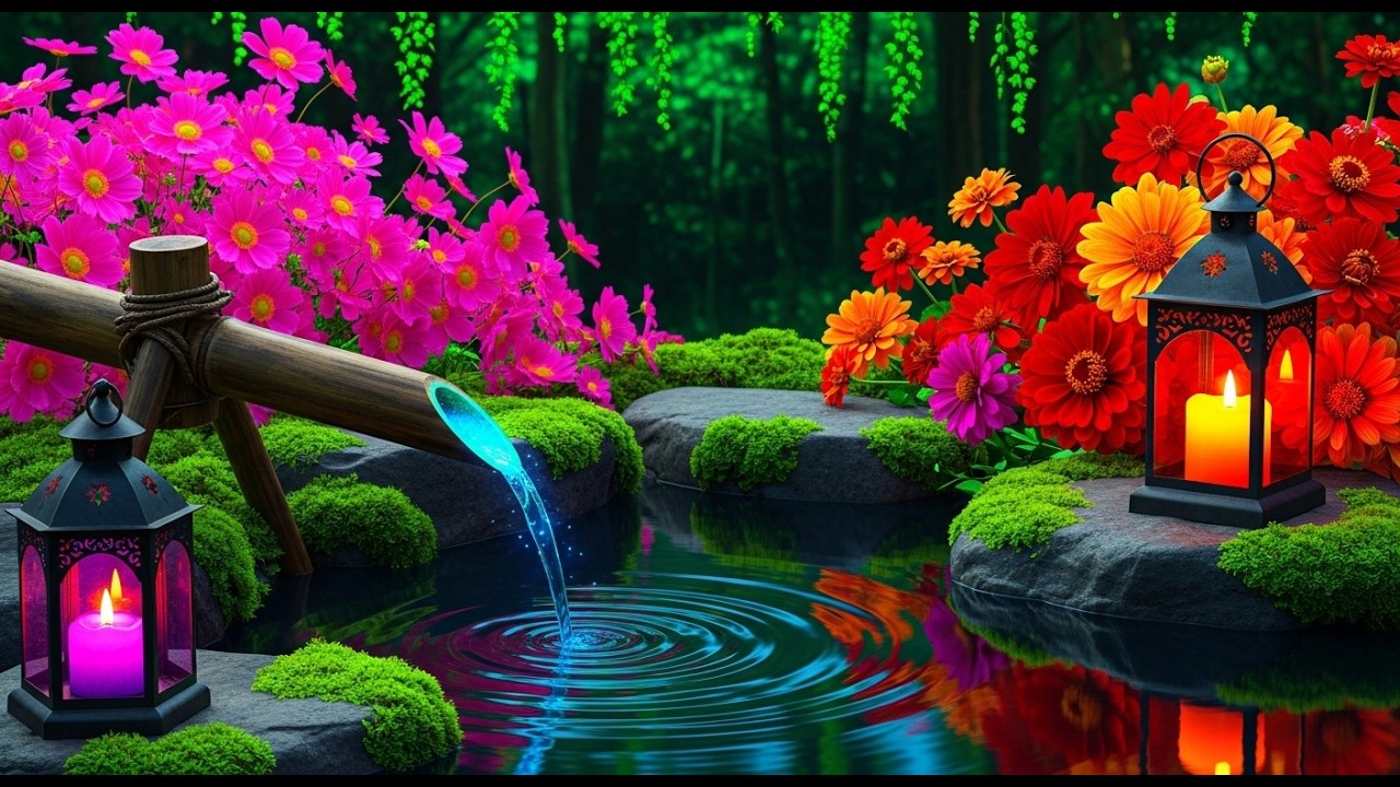 Peaceful Music to Relieve Stress and Anxiety 🌿 Healing Piano Music + Bamboo Water Sounds for Sleep
