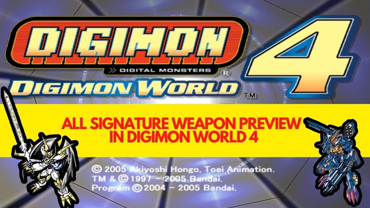 Digimon World 4 All Digimon Evolution with Signature Weapon