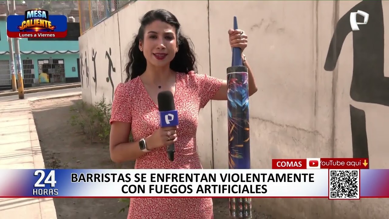 Terror en Comas: barristas se enfrentan con pirotécnicos y generan pánico entre vecinos