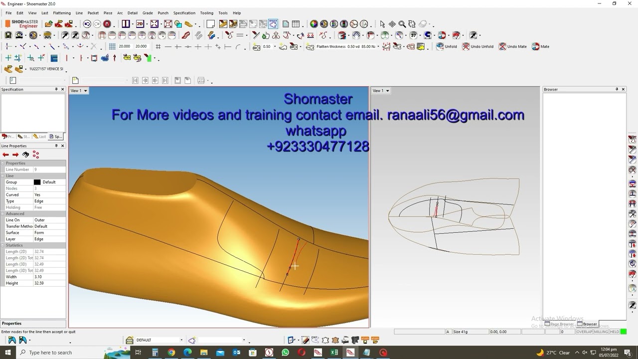 Shoemaster-v20  3D Drawing on last and get patterns