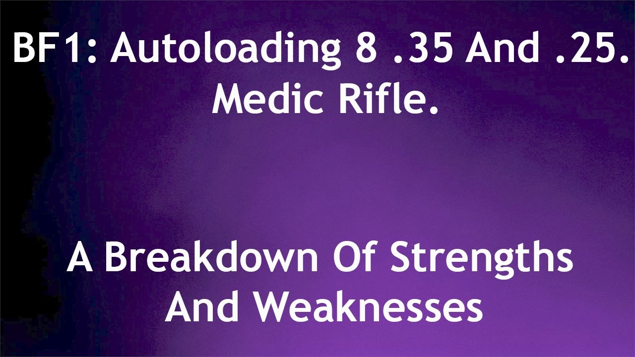 Autoloading 8 (.35 And .25) of BF1. Breakdown Of Factory, Marksman And Extended. Pros/Cons.
