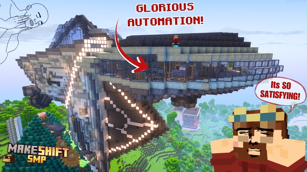 Making my Create Mod Starter base (SATIS)FACTORY! | MakeShift SMP | Ep 7 | Minecraft