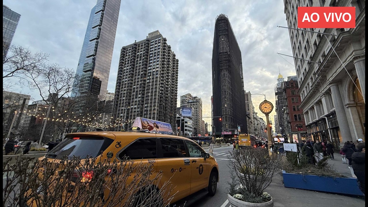 🔴 AO VIVO de Nova York ❄️🥶 Caminhada pela cidade lotada no feriado