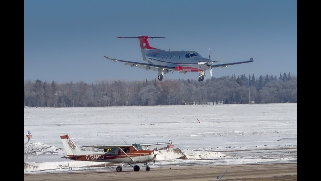Plane Spotting at St. Andrews Airport. PC-12NG, Caravans and Navajos.