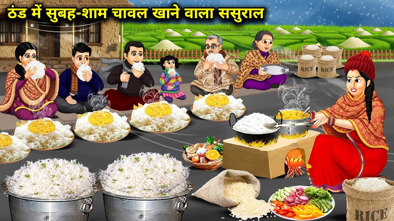 ठंड में सुबह-शाम चावल खाने वाला ससुराल || In-laws Eat Rice In Morning Evening Cold || Cartoon Video