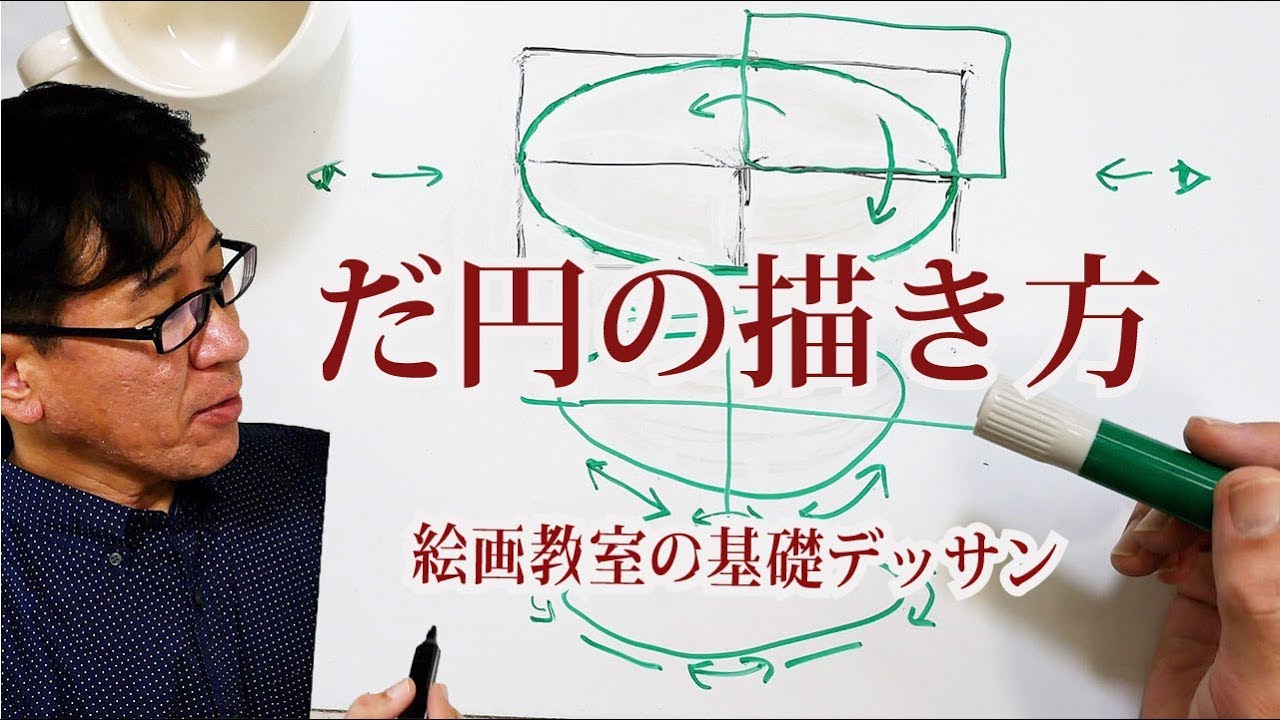 すぐ出来る! だ円の描き方【絵画教室の基礎デッサン解説】字幕付