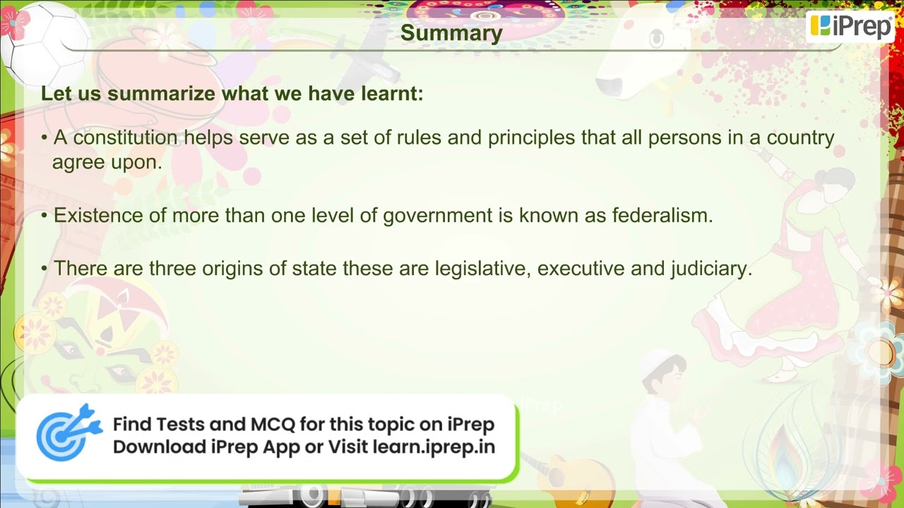 Summary - The Indian Constitution | The Indian Constitution | Political Science | Class 8 | iPrep