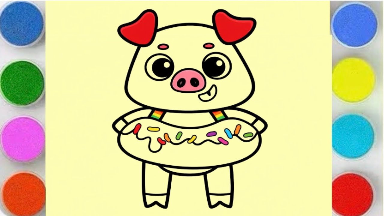 Sand Painting Cute Pig 🐷 | Easy & Colorful Sand Art for Kids