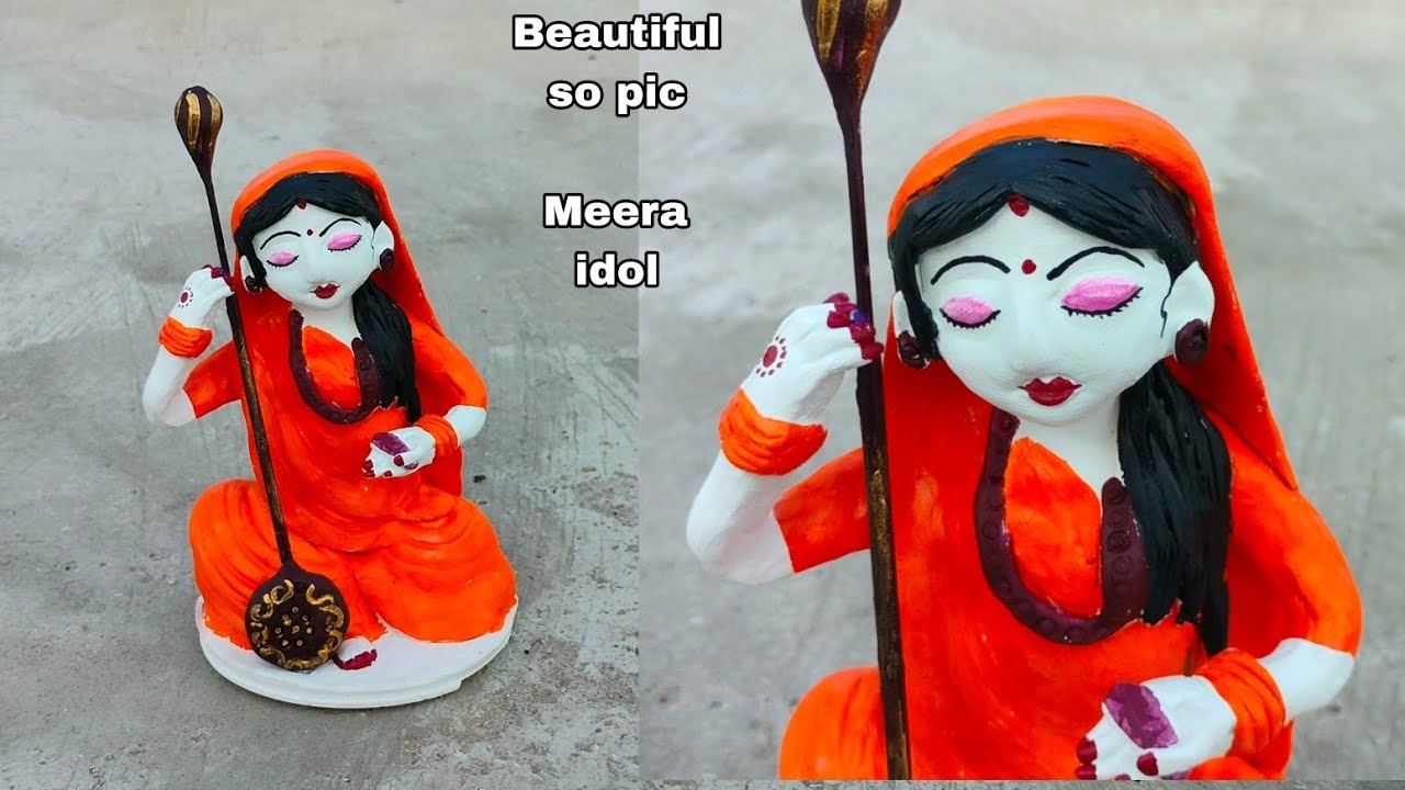 🌹 मीरा बाई की मूर्ति बनाना सीखें/How to make meera bai idol making at home/ Beautiful statue