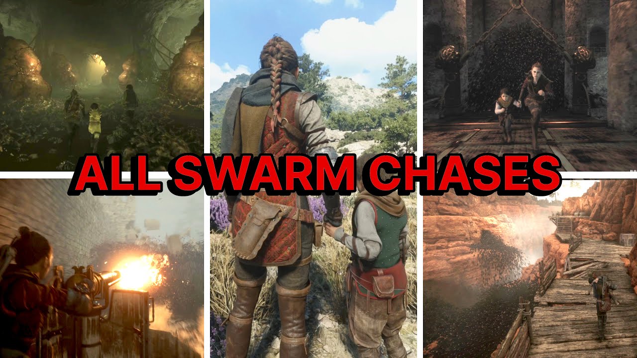 A Plague Tale 2: Requiem - ALL RAT SWARM CHASE SCENES (4K Ultra HD) Best Moments