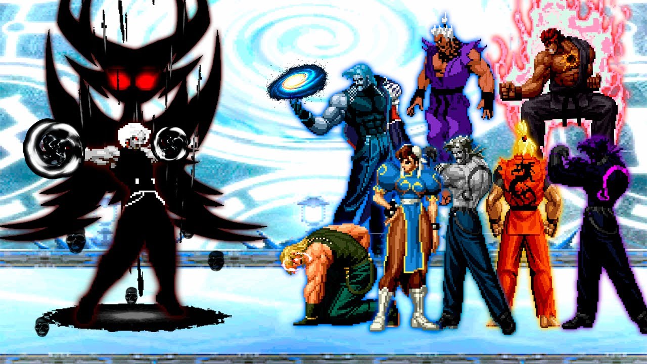 Cursed Adel VS Street Fighter & Omega Rugal Team | 1 VS 8