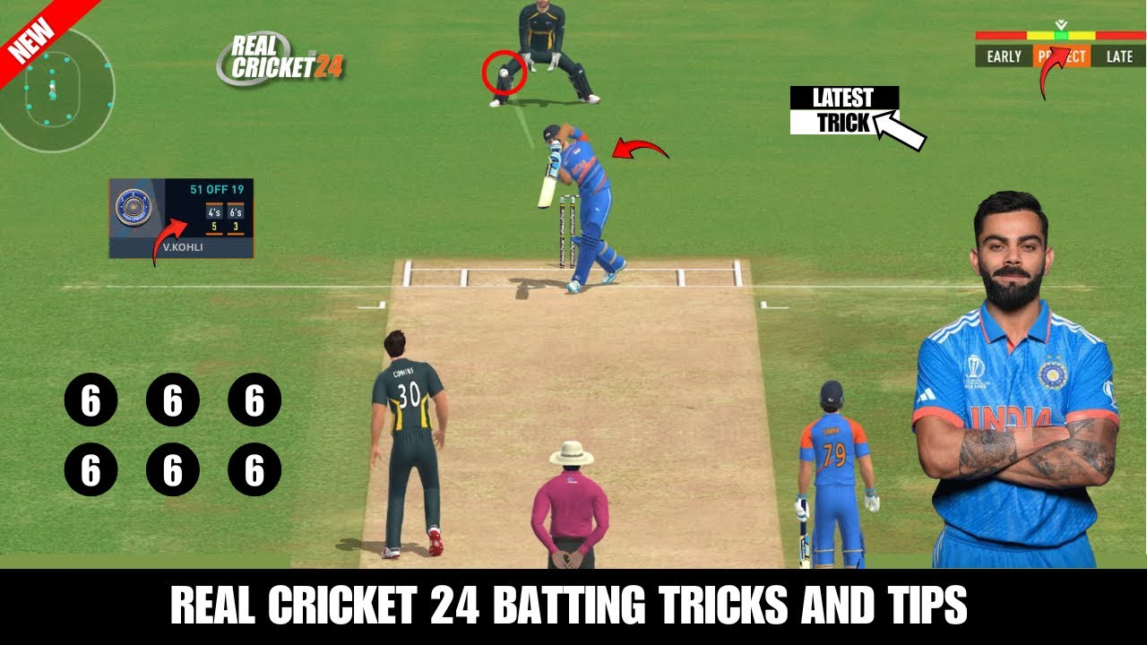Real cricket 24 batting tricks and tricks 🔥| latest version