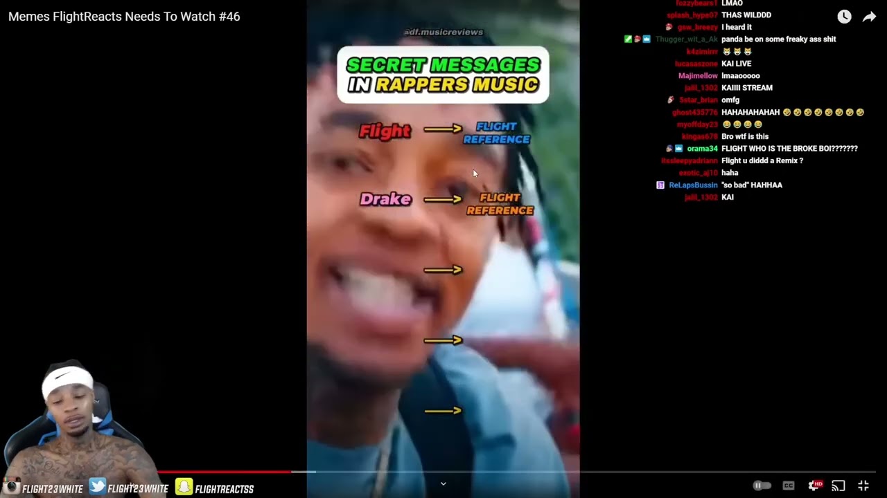 flight reacts to secret messages (flight references) in rapper's music