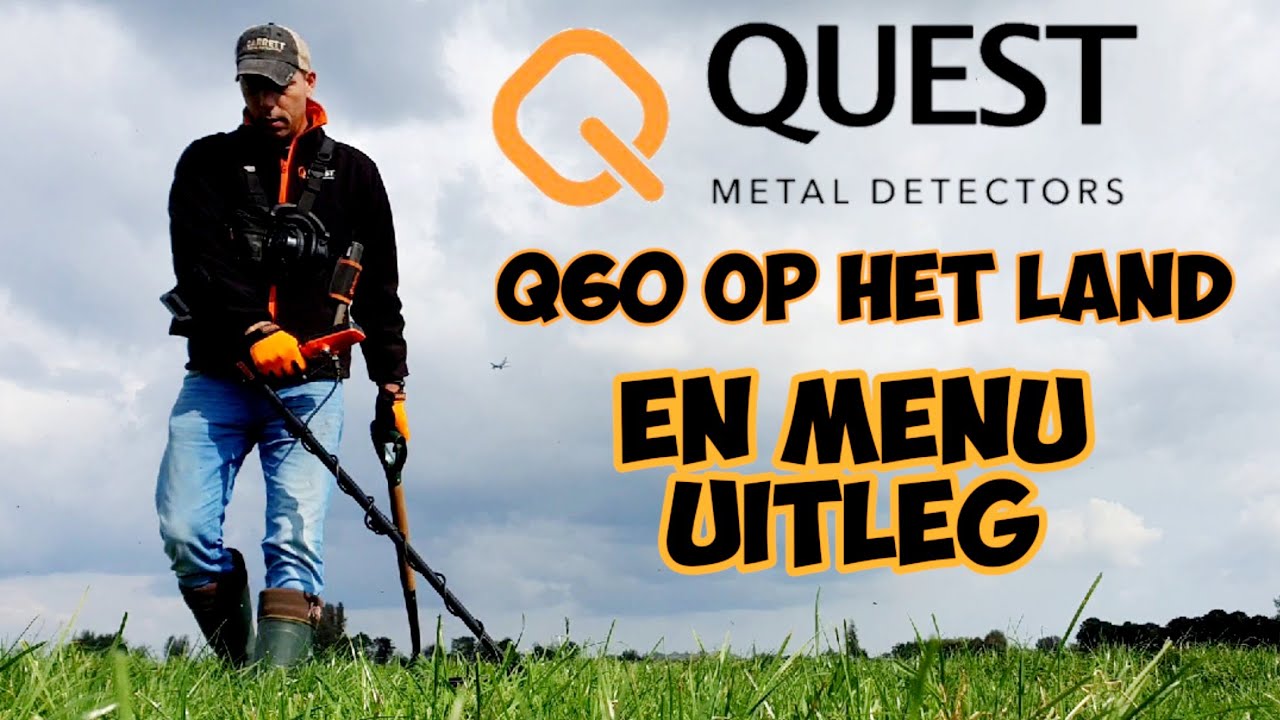 Quest Q60 metaaldetector.. zoeken op het land en menu uitleg