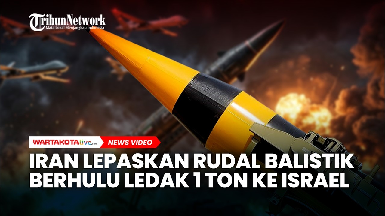 Ketegangan Memuncak, Iran Lepaskan Rudal Balistik Berhulu Ledak 1 Ton ke Israel