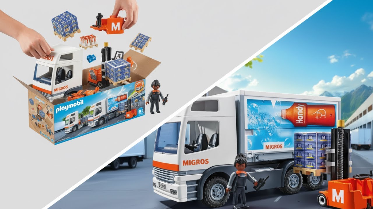 🚚 PLAYMOBIL MANIA Migros-Lastwagen 72035 – Unboxing & Zusammenbau 🛒🧡