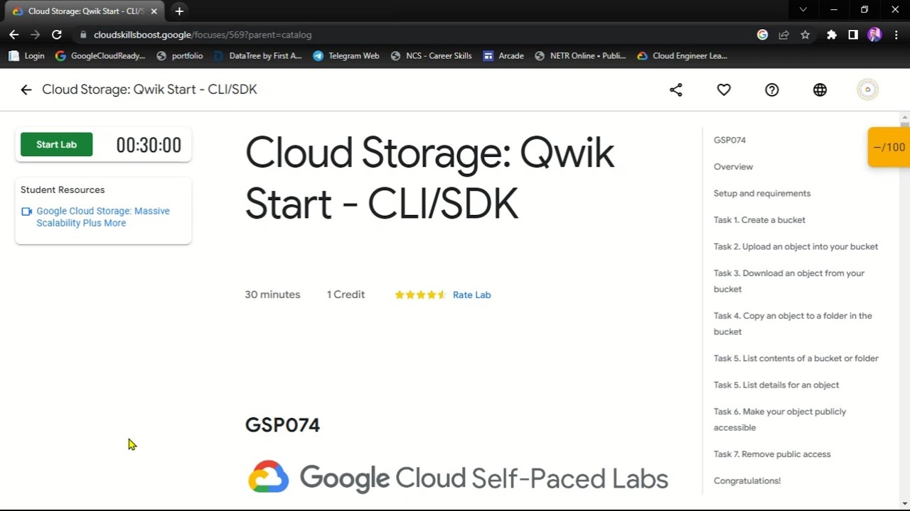 Cloud Storage Qwik Start CLI/SDK || GSP074 || Solution