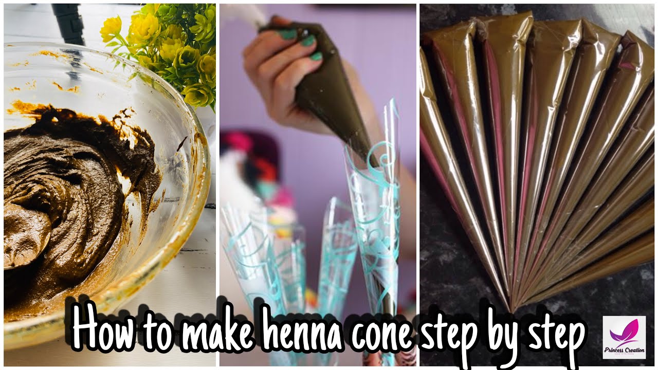 Make henna cone easily at home || வீட்டிலேயே மெஹந்தி கோன் செய்யும் முறை|| henna powder in tamil
